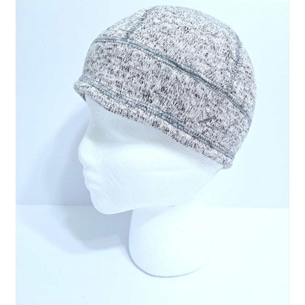Eddie Bauer Fleece Beanie Winter Run Ski Hat Cap Basic Beige Gray Oatmeal